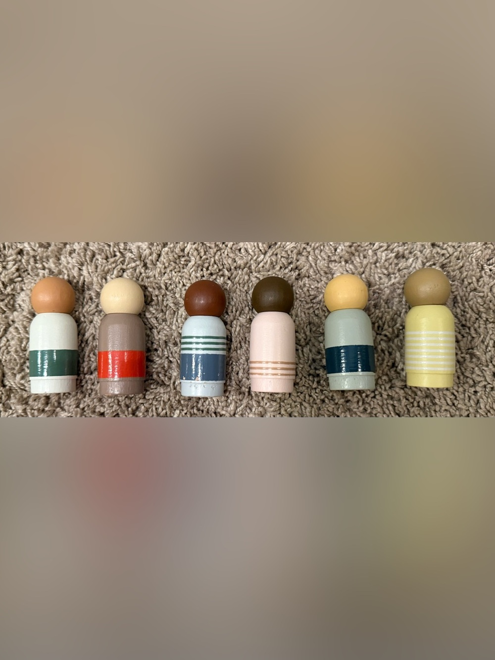 Hearth & Hand with Magnolia Wooden Family Peg Dolls Set of 6 Target Montessori - Picture 2 of 4